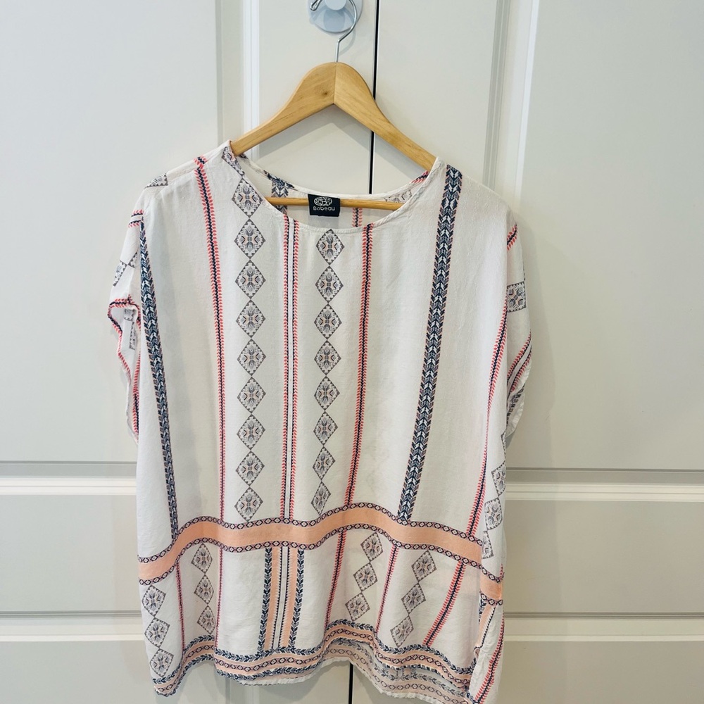 Bobeau women’s XL lightweight patterned sleeveless blouse